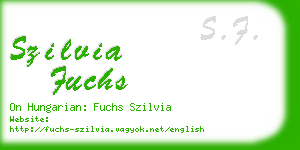 szilvia fuchs business card